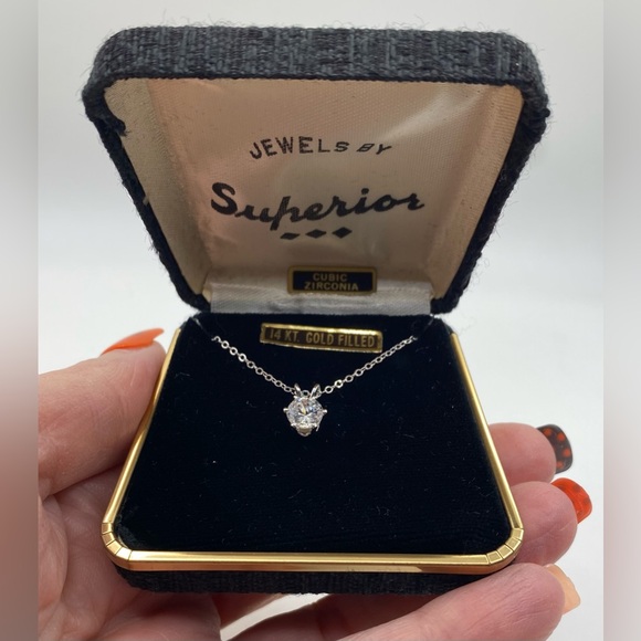 Cubic Zirconia 14kt Gold Filled Necklace by Jewels by Superior Original Box - Picture 8 of 9